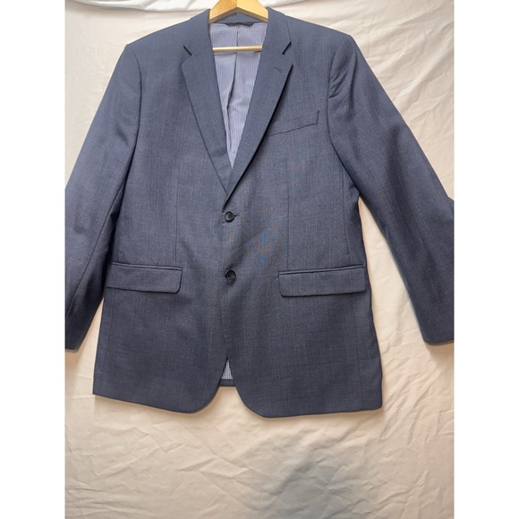 Banana Republic Mens Tailored Slim Fit Blazer 44R Light Plaid Polyester Blend - Picture 5 of 11